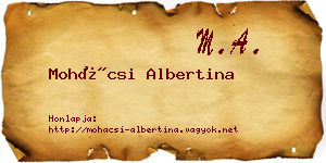 Mohácsi Albertina névjegykártya